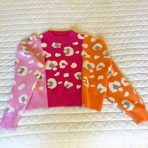 THML Pink and Cream Knit Sweater